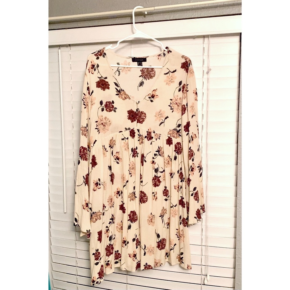 Long Sleeve Floral Swing Dress Size UK 16